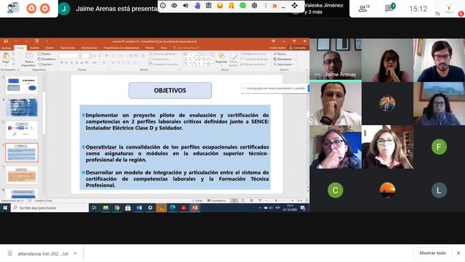 Red Futuro Técnico Tarapacá trabaja sobre Proyecto Piloto de Evaluación y Certificación de Competencias Laborales junto a Sence y ChileValora