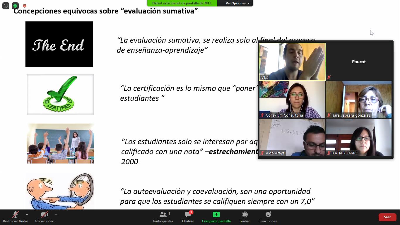 Docentes y directivos fueron capacitados en el curso “Decreto 67 y evaluación: Estrategias y herramientas para la evaluación a distancia” que dictó Conexium